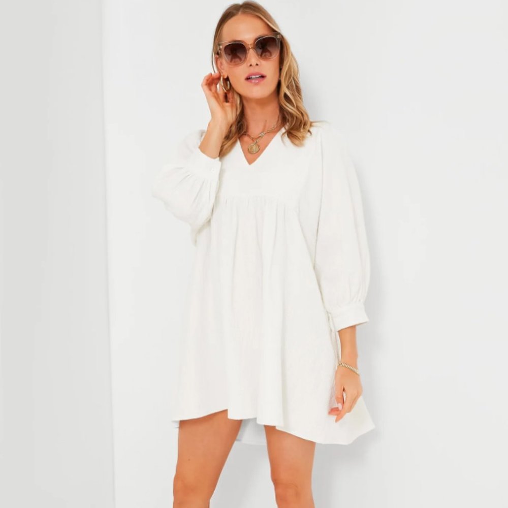 POMANDER PLACE White Gauze Millie Dress